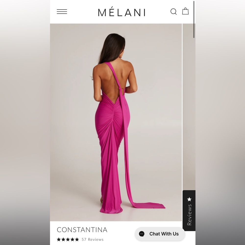 Elegant Pink Backless Evening Gown